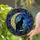 Black Cat Crescent Moon Stained Glass Art - Tiffany Style Cosmic Night Sky Floral Design Stained Glass Suncatcher - 1