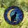 Black Cat Crescent Moon Stained Glass Art - Tiffany Style Cosmic Night Sky Floral Design Stained Glass Suncatcher - 2