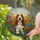 Basset Hound Dog Stained Glass Meadow Wildflowers - Pet Lover Home Decor Gift Stained Glass Suncatcher - 1