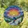 Skier Carving Snow Mountain Tiffany Style Stained Glass - Radiant Sunset Sunrise Gift Stained Glass Suncatcher - 2