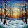Winter Forest Snow Bare Trees Stained Glass Landscape - Tiffany Style Window Decor Gift Stained Glass Suncatcher - 5