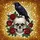 Realistic Human Skull Raven Red Roses Tiffany Stained Glass Mosaic Art Jewel Tones Stained Glass Suncatcher - 5