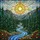 Intricate Stained Glass Golden Sun Mountain River Forest Landscape Jewel Tones Stained Glass Suncatcher - 5