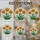 Three Orange Daisy Flowers Stained Glass Mosaic Art with Green Leaves - Tiffany Style Decor Stained Glass Suncatcher - 4