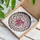 Large Rose Pink Textured Heart Stained Glass Mosaic & Six Smaller Hearts Art Stained Glass Suncatcher - 3