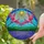 Pink Flamingos Stained Glass Art - Glowing Jewel Tone Sun & Lavender Field Decor Stained Glass Suncatcher - 1