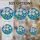 White Roses Rosebuds Stained Glass Art - Tiffany Style Blue Mosaic Background Design Stained Glass Suncatcher - 4