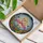 Pink Flamingo Heart Stained Glass Art - Intricate Mosaic Sky & Garden Flowers Home Decor Gift Stained Glass Suncatcher - 3