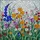Stained Glass Wildflower Meadow Garden Mosaic - Orange Yellow Blue Purple Tulip Decor Stained Glass Suncatcher - 5
