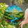 Glowing Tiffany Stained Glass River Landscape - Jewel Tones Forest & Flower Art Stained Glass Suncatcher - 1