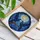 Two Blue-Black Birds Stained Glass Moon Branch - Affectionate Night Sky Decor Gift Stained Glass Suncatcher - 3