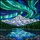 Snow-Capped Mountain Lake Forest Stained Glass Aurora Borealis Night Sky Decor Stained Glass Suncatcher - 5