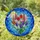 Blooming Tulips Hyacinths Lupines Crescent Moon Stars Dark Blue Night Sky Mosaic Window Art Stained Glass Suncatcher - 2