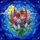 Blooming Tulips Hyacinths Lupines Crescent Moon Stars Dark Blue Night Sky Mosaic Window Art Stained Glass Suncatcher - 5