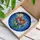 Blooming Tulips Hyacinths Lupines Crescent Moon Stars Dark Blue Night Sky Mosaic Window Art Stained Glass Suncatcher - 3