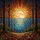 Glowing Full Moon Stained Glass - Detailed Tree Roots, Autumn Leaves, Water Sunset Stained Glass Suncatcher - 5
