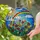 Tiffany Style Stained Glass Blooming Flowers Sun Rainbow Clouds Mosaic Blue Sky Jewel Tones Stained Glass Suncatcher - 1