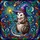 Tiffany Stained Glass Opossum Witch Hat Magic Wand - Celestial Swirls Enchanted Realm Art Gift Stained Glass Suncatcher - 5