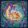 Calico Cat Sleeping Crescent Moon, Wisteria Vines - Tiffany Stained Glass Night Scene Stained Glass Suncatcher - 5