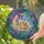 Calico Cat Sleeping Crescent Moon, Wisteria Vines - Tiffany Stained Glass Night Scene Stained Glass Suncatcher - 1