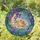 Calico Cat Sleeping Crescent Moon, Wisteria Vines - Tiffany Stained Glass Night Scene Stained Glass Suncatcher - 2