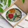 Ruby-throated Hummingbird Red Flower Orange Floral Green Leaves Mosaic Tiffany Style Art Stained Glass Suncatcher - 3