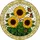 Tiffany Glass Sunflowers Monarch Butterflies - Golden Yellow & Emerald Green Nature Decor Stained Glass Suncatcher - 5