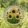 Tiffany Glass Sunflowers Monarch Butterflies - Golden Yellow & Emerald Green Nature Decor Stained Glass Suncatcher - 2