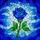 Blue Rose Tiffany Stained Glass Jewel Tone Pattern - Green Stem Leaves Dew Drops Stained Glass Suncatcher - 5