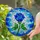 Blue Rose Tiffany Stained Glass Jewel Tone Pattern - Green Stem Leaves Dew Drops Stained Glass Suncatcher - 1