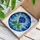 Blue Rose Tiffany Stained Glass Jewel Tone Pattern - Green Stem Leaves Dew Drops Stained Glass Suncatcher - 3