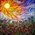 Tiffany Stained Glass Rose Garden Radiant Sun Swirling Clouds Sky Jewel Tones Stained Glass Suncatcher - 5