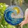 Magnificent Ocean Wave Sun Stained Glass Art - Tiffany Style Mosaic Seafoam Patterns Stained Glass Suncatcher - 1