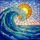 Magnificent Ocean Wave Sun Stained Glass Art - Tiffany Style Mosaic Seafoam Patterns Stained Glass Suncatcher - 5
