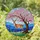 Spotted Deer Antlers Cherry Blossom Tree Green Grass Blue Hills Intricate Stained Glass Stained Glass Suncatcher - 2