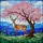 Spotted Deer Antlers Cherry Blossom Tree Green Grass Blue Hills Intricate Stained Glass Stained Glass Suncatcher - 5