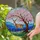 Spotted Deer Antlers Cherry Blossom Tree Green Grass Blue Hills Intricate Stained Glass Stained Glass Suncatcher - 1