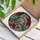 Blue Gold Macaws Hibiscus Flowers Tiffany Glass Mosaic Art – Nature Bird Lover Gift Stained Glass Suncatcher - 3