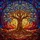 Intricate Tree of Life Stained Glass Mosaic - Tiffany Style Jewel Tone Home Decor Gift Stained Glass Suncatcher - 5