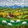 White Sheep Country Cottage Stained Glass Landscape - Rural Hillside Farmhouse Decor Stained Glass Suncatcher - 5