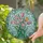 Seven Blooming Tulip Flowers Intricate Tiffany Stained Glass Mosaic - Pink Orange Green Teal Stained Glass Suncatcher - 1