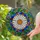 Daisy Flower Stained Glass Mosaic - Tiffany Style High Contrast Jewel Tone Detailed Art Stained Glass Suncatcher - 1