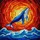 Graceful Swimming Blue Whale Stained Glass Tiffany Style - Starry Fins Mosaic Sky Art Stained Glass Suncatcher - 5