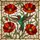 Iridescent Hummingbird Stained Glass Poppies - Tiffany Mosaic Window Art Garden Decor Stained Glass Suncatcher - 5