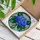 Blue Hydrangea Tiffany Stained Glass Emerald Green Leaves Sapphire Mosaic Home Decor Stained Glass Suncatcher - 3
