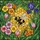 Fuzzy Bumblebee & Jewel Tone Stained Glass Flowers - Tiffany Floral Garden Honeycomb Art Stained Glass Suncatcher - 5