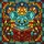 Stylized Teal Mouse Reading Book Tiffany Style Stained Glass Mosaic Jewel Tone Stained Glass Suncatcher - 5