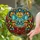 Stylized Teal Mouse Reading Book Tiffany Style Stained Glass Mosaic Jewel Tone Stained Glass Suncatcher - 1
