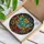 Stylized Teal Mouse Reading Book Tiffany Style Stained Glass Mosaic Jewel Tone Stained Glass Suncatcher - 3