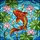 Iridescent Stained Glass Koi Fish Lotus Flower Lily Pad Teal Water Jewel Tones Stained Glass Suncatcher - 5